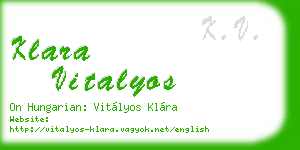klara vitalyos business card